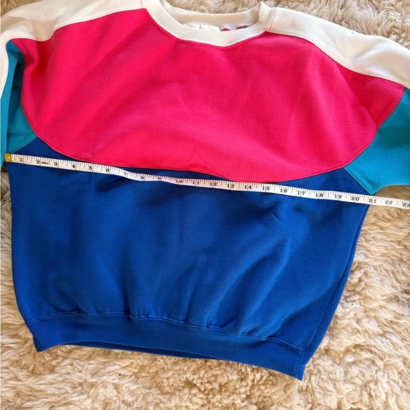 80s vintage color block pullover sweatshirt - Picture 4 of 4